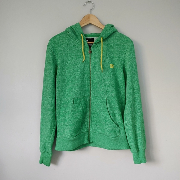 DC Hoodie Zip Up Sweater Size Small Green - Picture 1 of 12